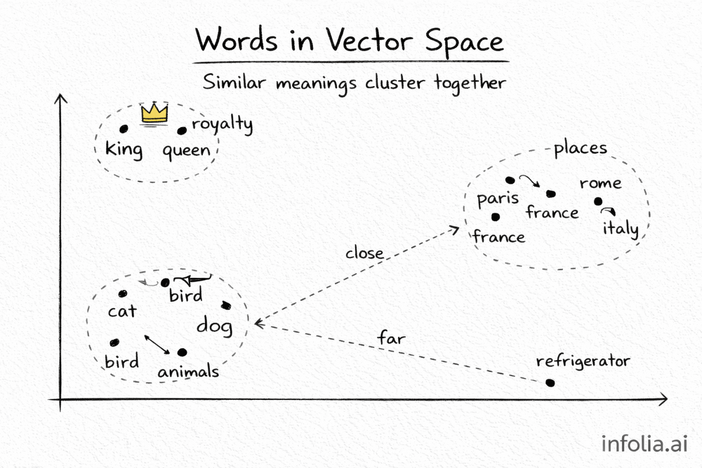 Words in vector space