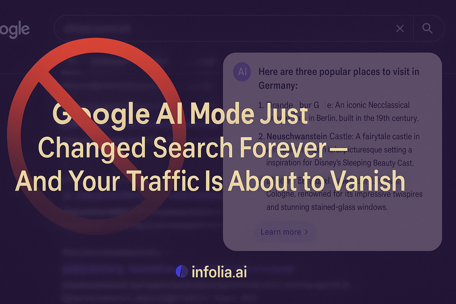 Google AI Mode interface showing direct answers instead of traditional blue link search results