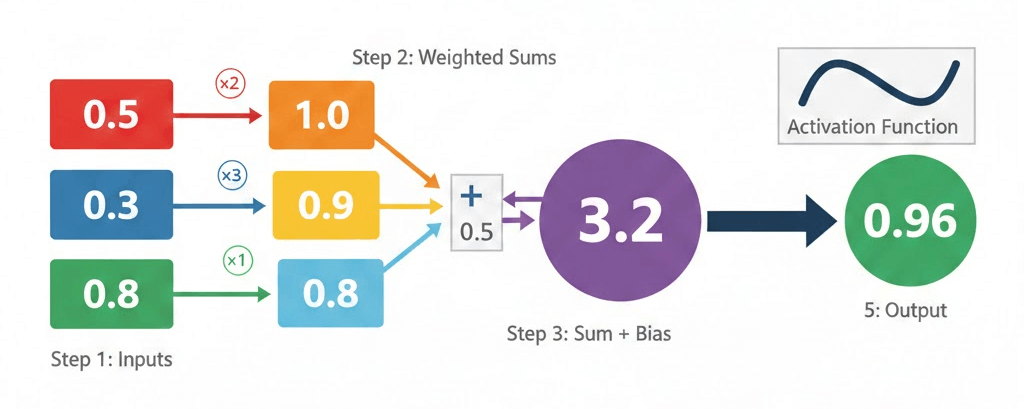 Neural networks formula calculation